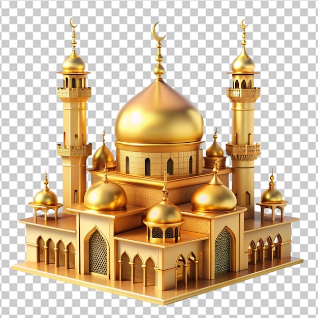 PSD a golden mosque with a tower