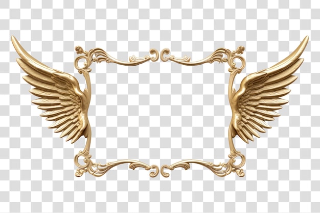 Golden ornate winged frame