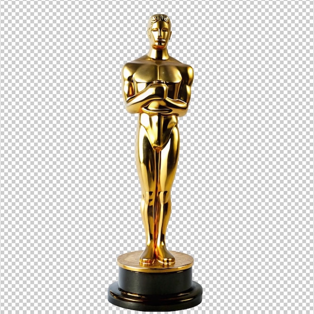 golden Oscar statue on a white background Oscar award isolated golden statue trophy prize on white background