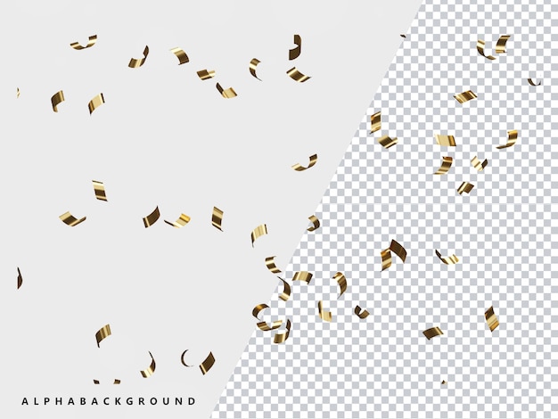 Golden party confetti transparent