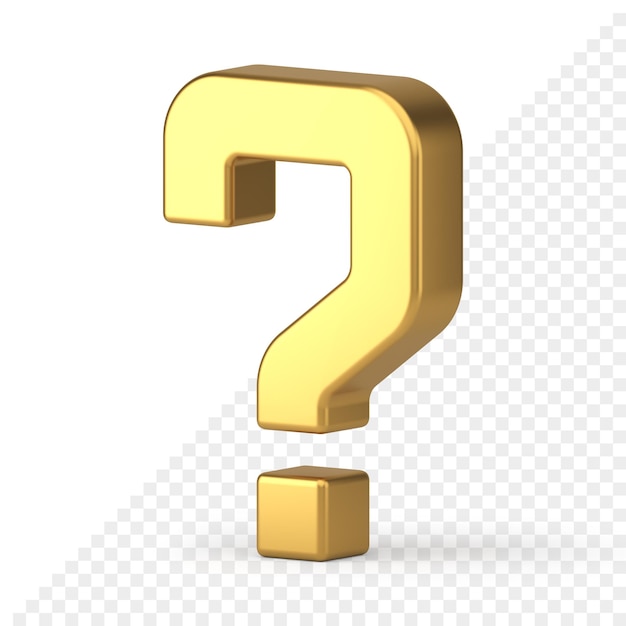 Golden question mark premium FAQ help important information attention ask answer 3d icon