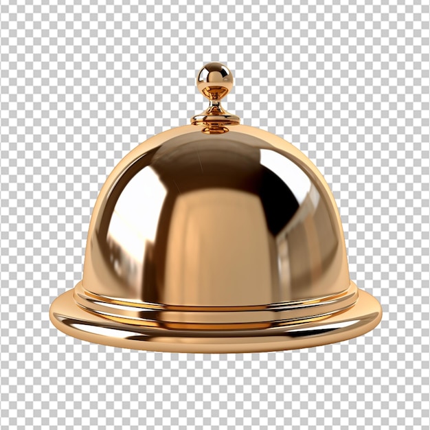 golden restaurant cloche on a white background 3d rendering