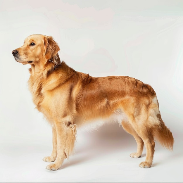 PSD a golden retriever dog stands proudly against the pristine white background its loyalty unwavering