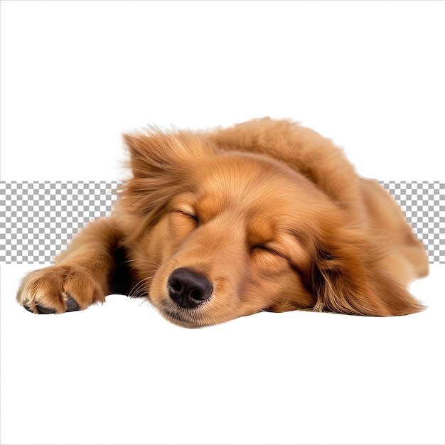 golden retriever puppy sleeping happy young brown dog sleeping isolated on white background