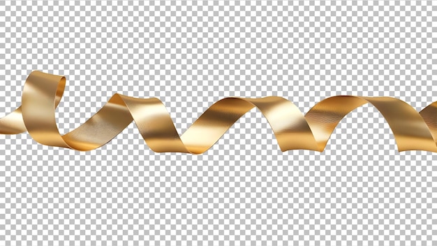 Golden ribbon isolated on transparent background