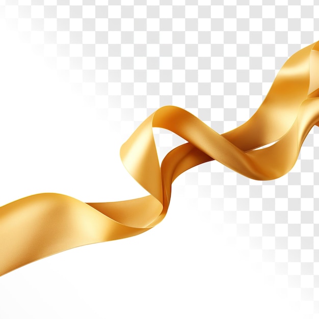 golden ribbon material transparent background