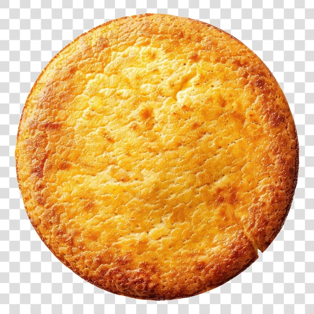 Golden round baked cornbread delicious