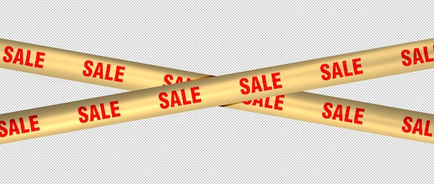 PSD golden sale banners across striped background