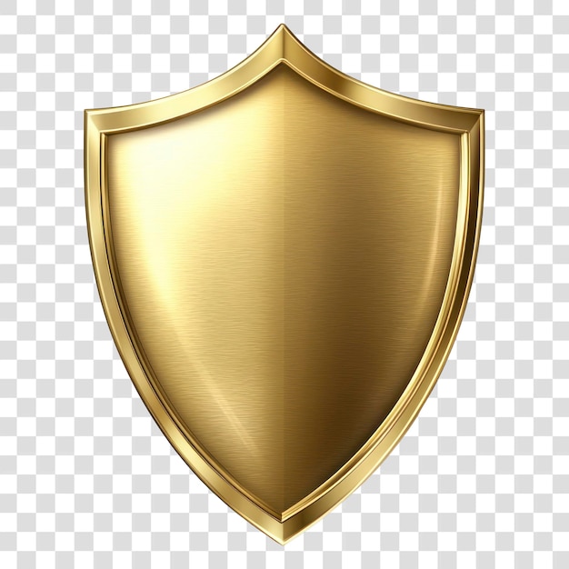 Golden shield security protection symbol