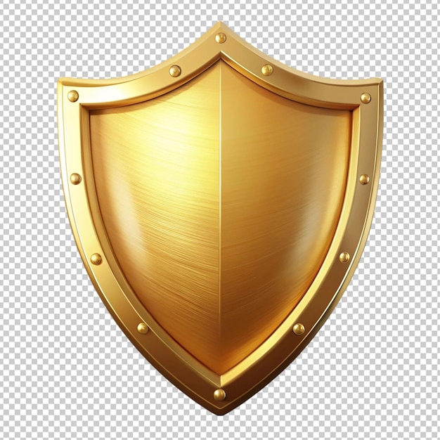 golden shield on transparent background