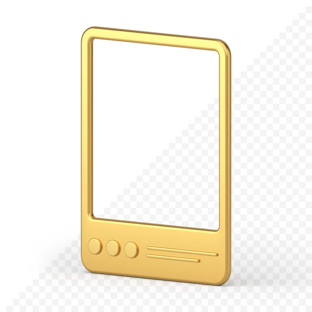 Golden social media post frame 3d realistic