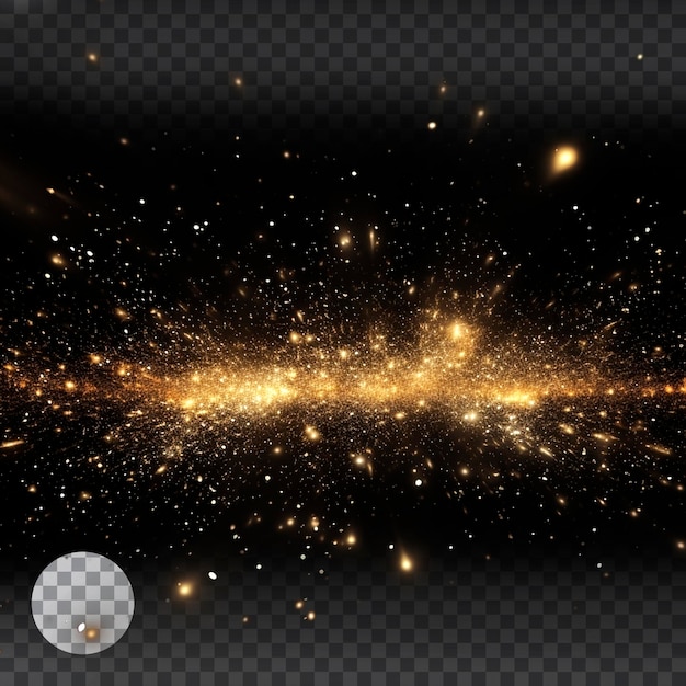 Golden sparkles magic particles effect isolated background psd