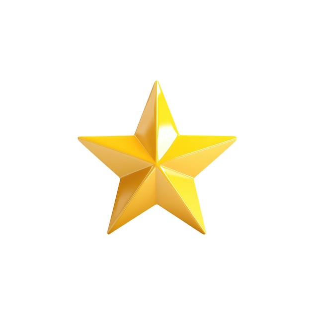 PSD golden star 3d render on black background