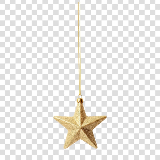 Golden star Christmas ornament hanging