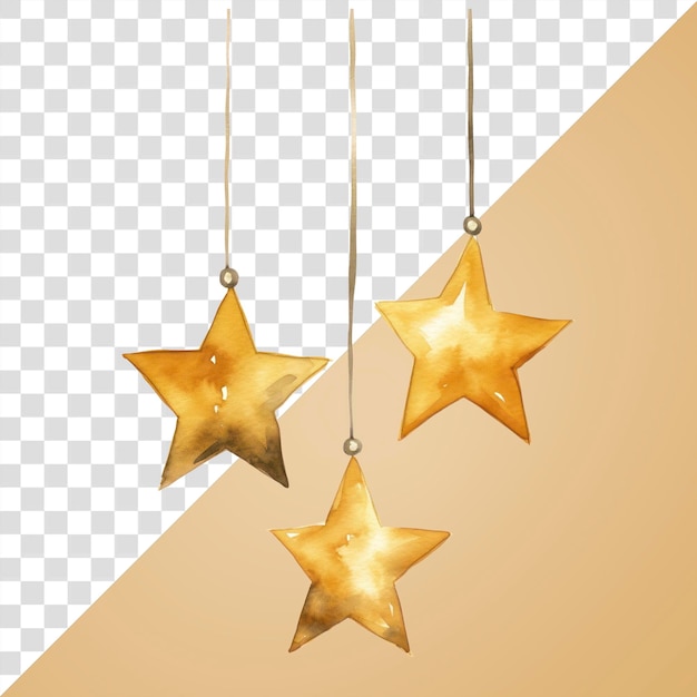 Golden star hanging ornaments