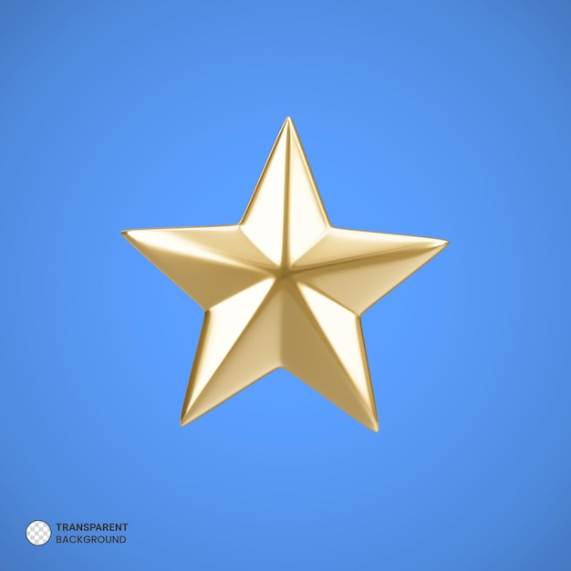 PSD golden star icons isolated 3d render illustration