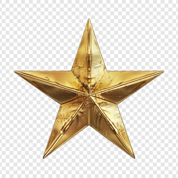 Golden Star Isolated On Transparent Background