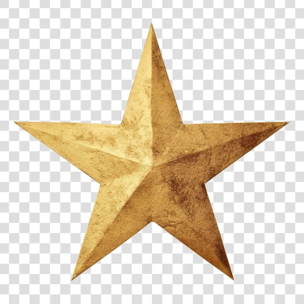 Golden star with transparent background