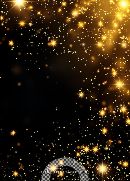 PSD golden starry on transparent background