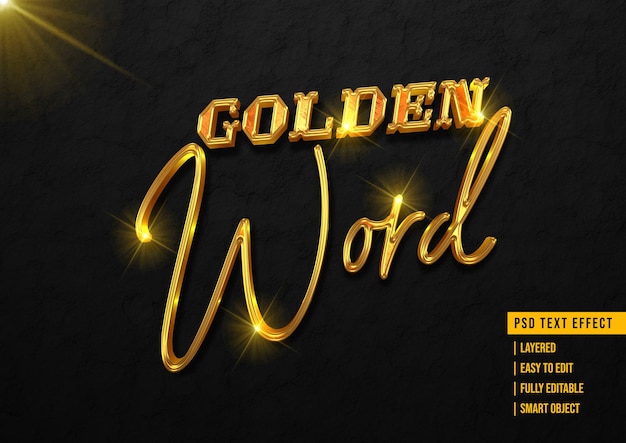 Golden style text effect