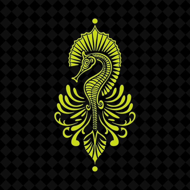 a golden swan with a gold pattern on a black background