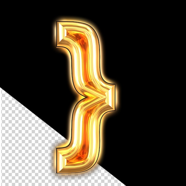 PSD golden symbol with glow