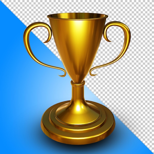 Golden Trophy 3D Rendering Isolated Premium