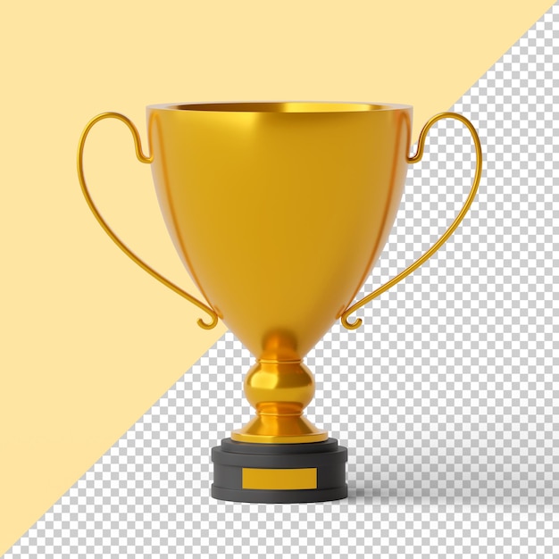 Golden trophy isolated 3d render