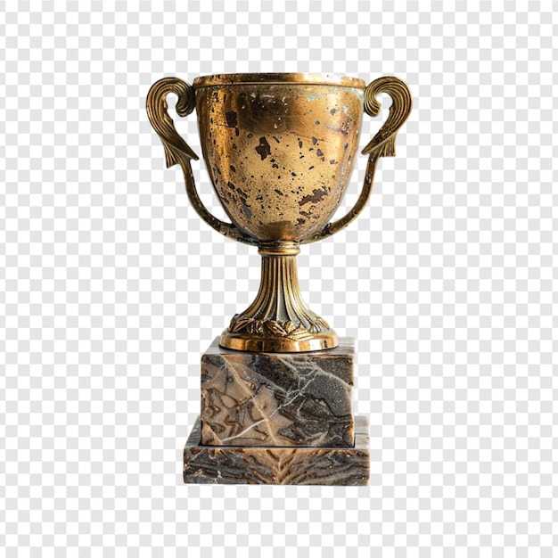 PSD golden trophy isolated on a transparent background