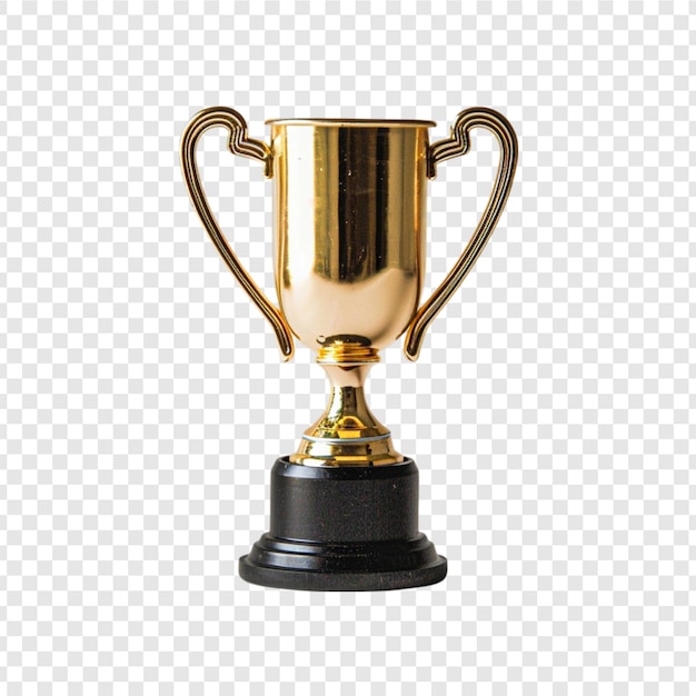 Golden trophy isolated on a transparent background