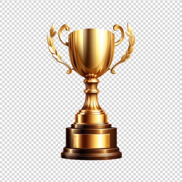 golden trophy on transparent background