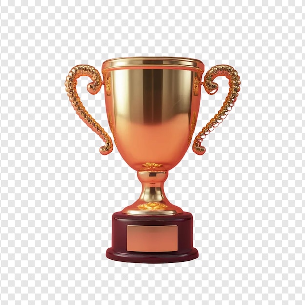 PSD golden trophy on transparent background