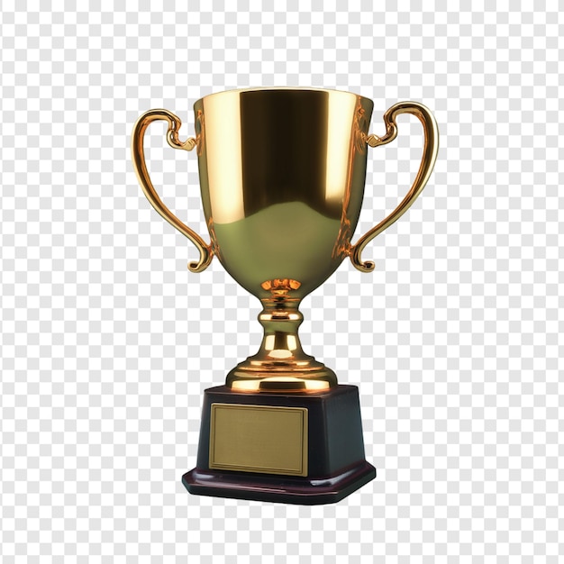 PSD golden trophy on transparent background