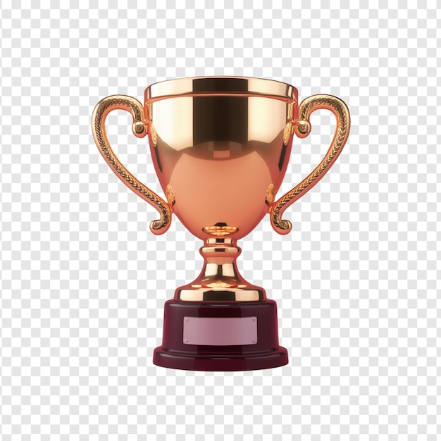 PSD golden trophy on transparent background