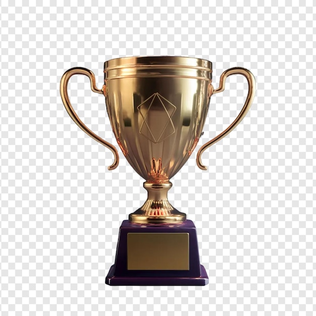 golden trophy on transparent background