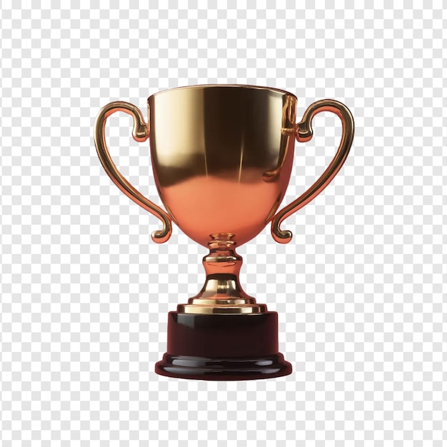 PSD golden trophy on transparent background