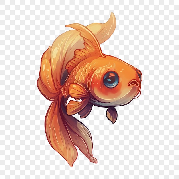 PSD goldfish isolated on transparent background png