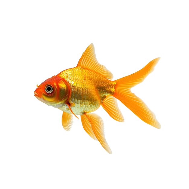 A Goldfish Isolated On A White Background