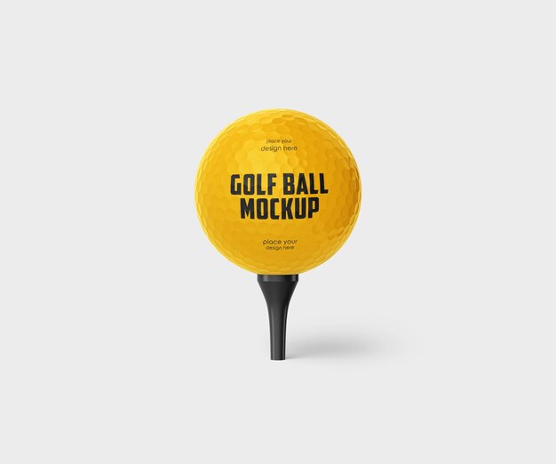 PSD golf ball on rack mockup psd template