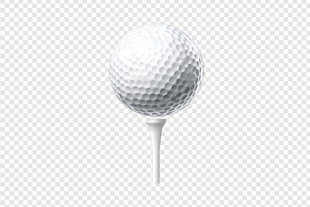 Golf ball on tee isolated on a transparent background