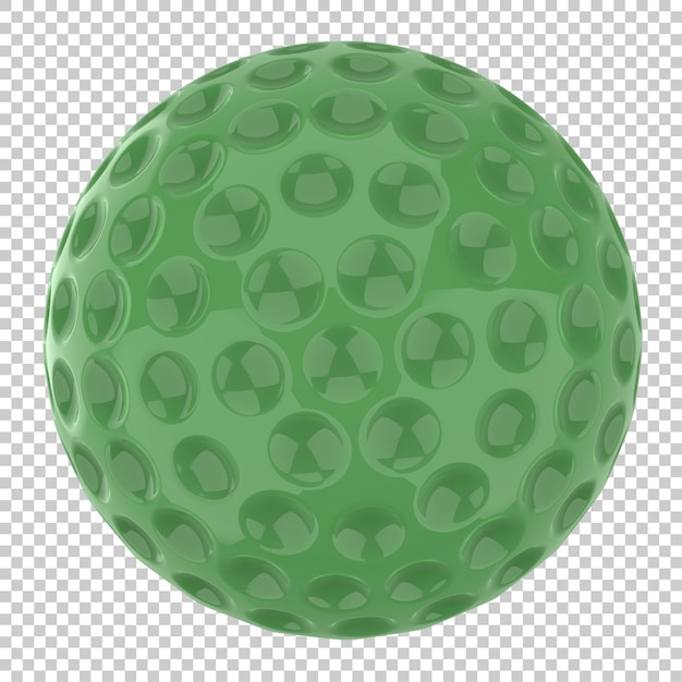 Golf ball on transparent background 3d rendering illustration