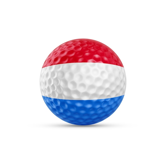 Golf ball on transparent background with Luxembourg