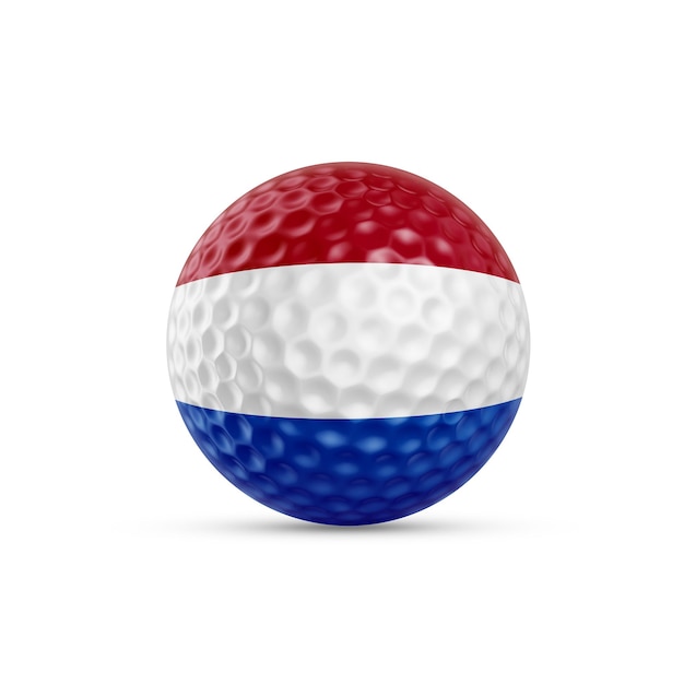 Golf ball on transparent background with Netherlands