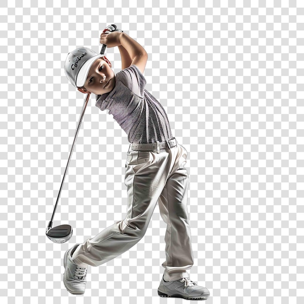 PSD golf boy sport concepton transparent background