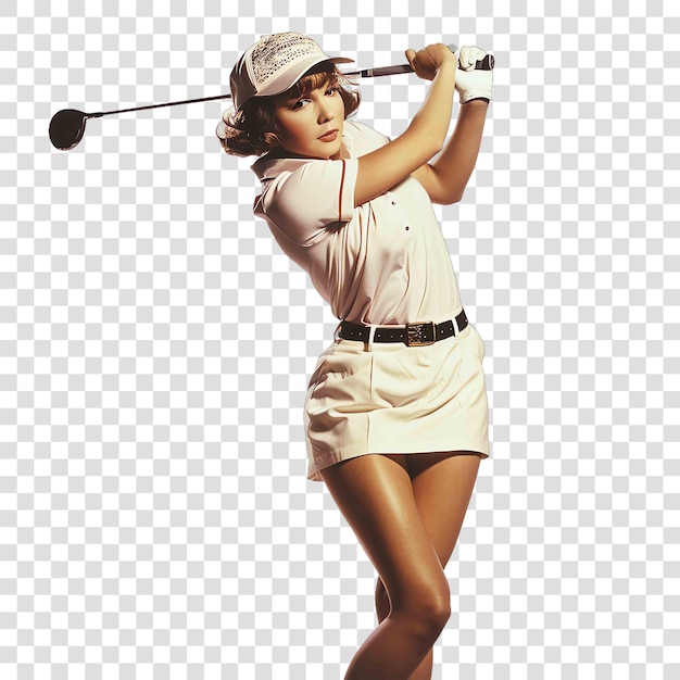 PSD golf girl sport concepton transparent background