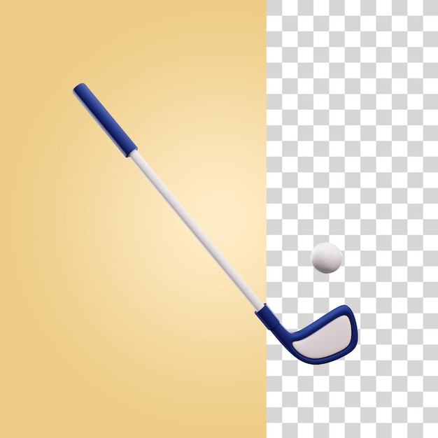 Golf stick 3d illustration