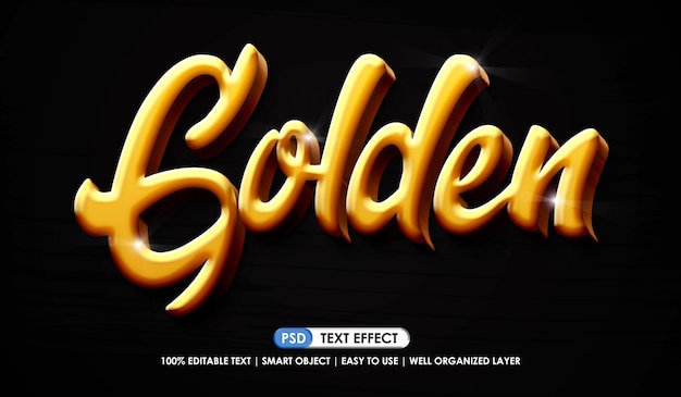 Gollden text effect editable modern style