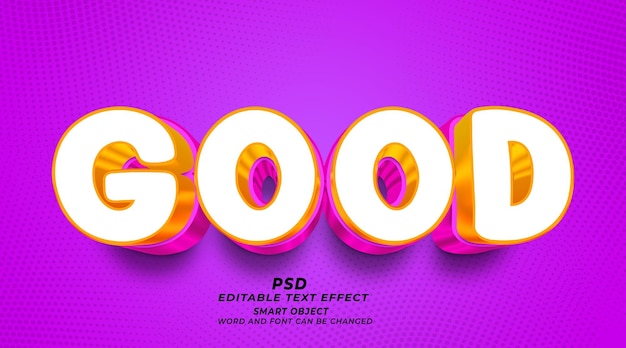 Good 3d editable text style photoshop template