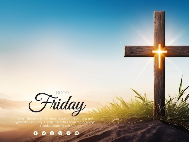 Good friday christian holidays banner design