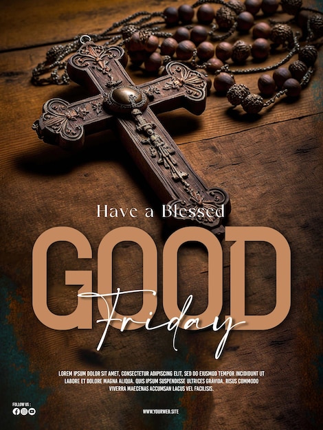 good friday poster template with photo